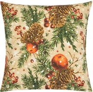 BELLATEX Christmas cover 40 × 40 cm 55/125 Christmas cones and apples - Pillowcase