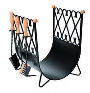 Wood Basket with Tools, Large - Firewood Basket
