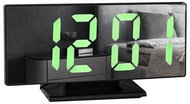 Alum LED zrcadlový budík černý - Alarm Clock