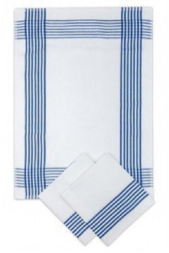 Svitap sleepwell Kitchen waffle towel 50 × 70 cm - white with blue stripe - Kitchen Towel - Main image