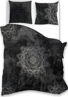 4sleep Linen satin 140 × 200 + 70 × 90 Mandala 003 black - Bed Linen