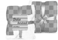 4sleep Deka Beránek 150 × 200 cm Sivé kocky - Deka