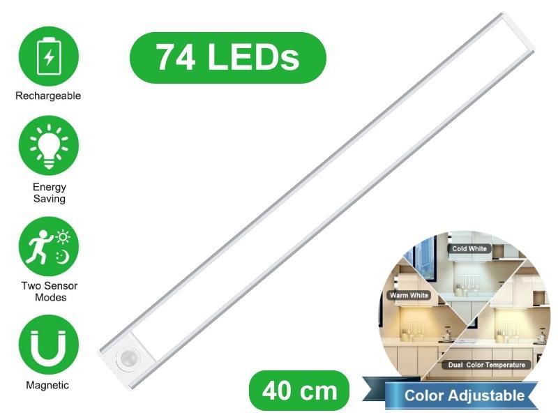 Xtech Nabíjecí LED svítidlo L-1005 40 cm, stříbrné - LED světlo ...