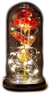 Dekorativní osvětlení Medvídárek Svítící věčná růže ve skle, červeno-zlatá - Dekorativní osvětlení