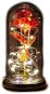 Dekorativní osvětlení Medvídárek Svítící věčná růže ve skle, červeno-zlatá - Dekorativní osvětlení