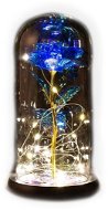 Dekoratívne osvetlenie Medvídárek Svietiaca večná ruža v skle, modro-zlatá - Dekorativní osvětlení