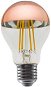 Diolamp LED Filament zrkadlová žiarovka A60 8 W/230 V/E27/2700 K/900 lm/180°/DIM, medený vrchlík - LED žiarovka