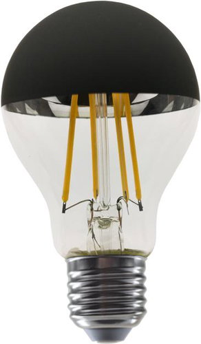 Diolamp LED Filament zrcadlová žárovka A60 8W/230V/E27/2700K/900Lm/180°/DIM, černý vrchlík - LED Bulb - Main image