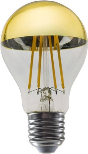 Diolamp LED Filament zrcadlová žárovka A60 8 W/230 V/E27/2700 K/900 lm/180°/DIM, zlatý vrchlík - LED Bulb - Main image