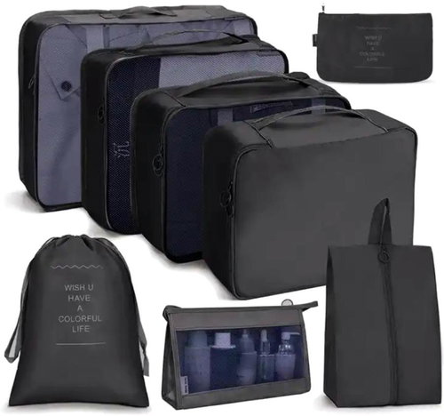 APT Large set of storage organizers black - 8 pcs - Storage Box - Main image