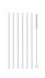 Vialli Design Sklenená slamka biela, rovná 200 mm, 6 ks + kefka, 6612 - Slamka