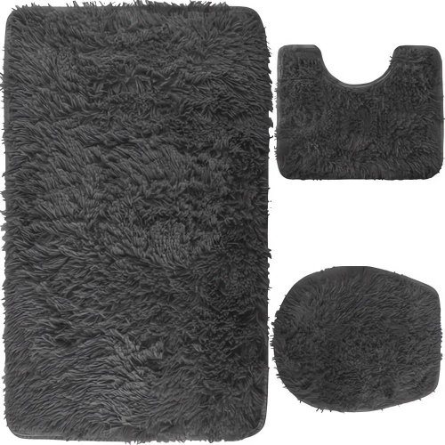 Ruhhy 22061 Bathroom and toilet mat 81,5 × 49,5 cm 3 pcs grey - Bath Mat - Main image