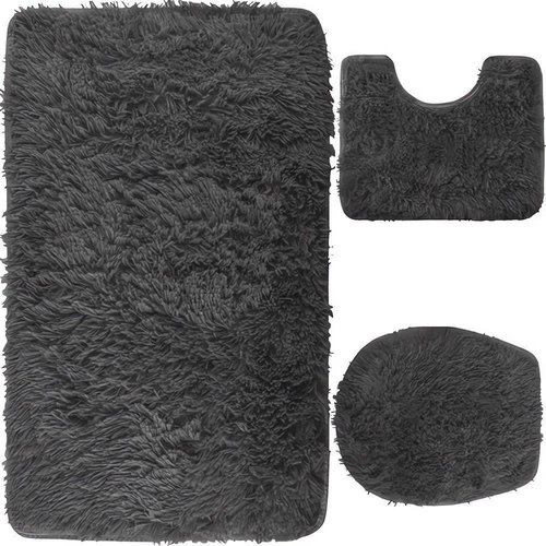 Ruhhy 8312 Bathroom and toilet mat 80 × 50 cm 3pcs grey - Bath Mat - Main image