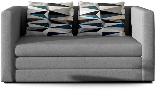 Nejlevnější nábytek Rozkládací pohovka Uviforme 02 s dekorativními polštáři, světle šedá látka - Couch - Main image