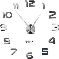 Ruhhy Dizajnové 3D nalepovacie hodiny 22143, 130 cm strieborné - Nástenné hodiny