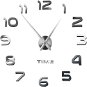 Ruhhy Designové 3D nalepovací hodiny 22143, 130 cm stříbrné - Nástěnné hodiny
