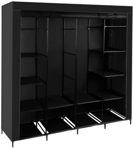Ruhhy 21744 Dvojitá skříň na oblečení 170 × 170 × 45 cm černá - Wardrobe - Main image