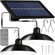 Izoxis 21806 Solární závěsné LED lampy na zahradu DUO s dálkovým ovládáním, IP44, 3600mAh, černá - Zahradní osvětlení