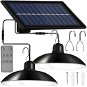 Izoxis 21806 Solární závěsné LED lampy na zahradu DUO s dálkovým ovládáním, IP44, 3600mAh, černá - Zahradní osvětlení
