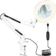 Izoxis 22692 Multifunkční kosmetická lampa s lupou 32 LED, USB, bílá - Table Lamp