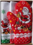4sleep Two-piece set of kitchen towels + potholder Christmas Nicholas, red - Kitchen Towel