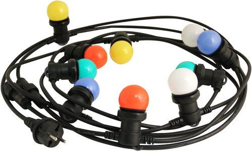 Outdoor light chain with coloured bulbs 6 m - Light Chain - Main image