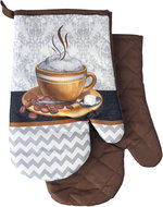 Kitchen potholder with magnet and loop Capuccino II grey - Oven Mitt