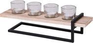 DOCHTMANN Candlestick 40 × 12 × 13 cm for 4 candles, wood/glass/metal - Candlestick