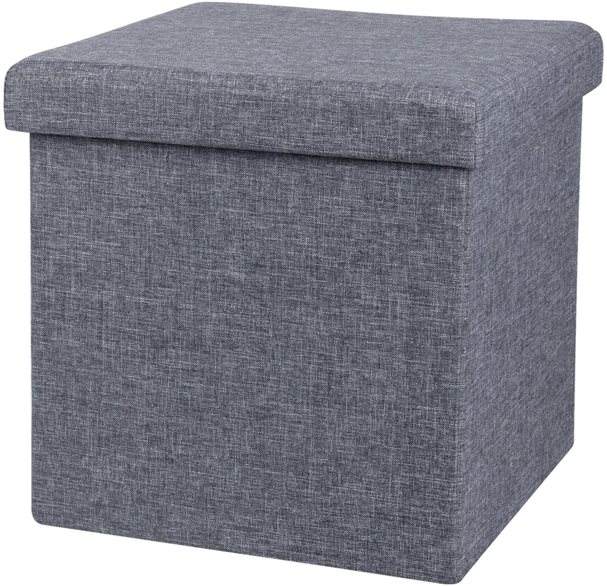 DOCHTMANN Összecsukható zsámoly, textil, sötétszürke 38 × 38 × 38 cm