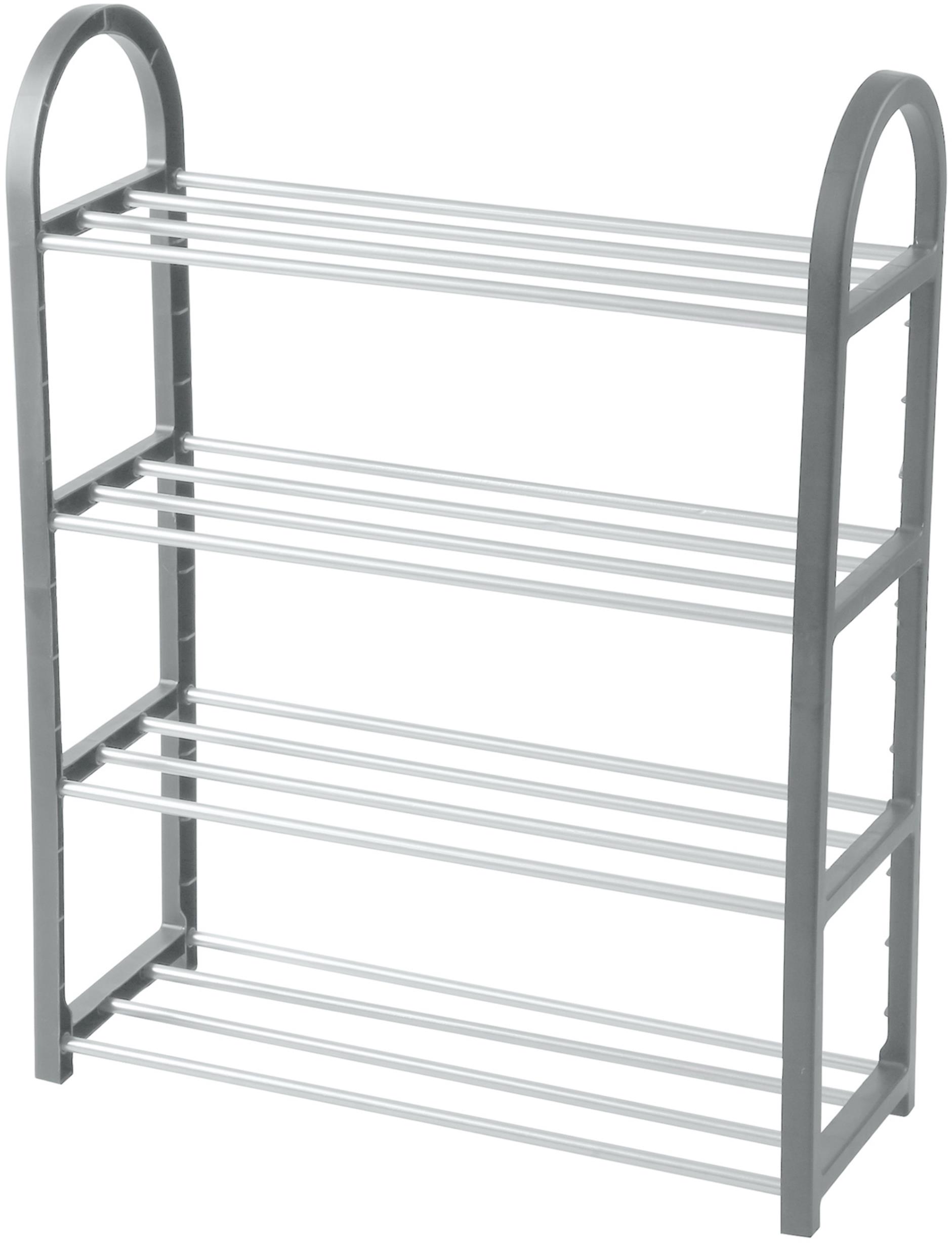 DOCHTMANN Cipőállvány 50 × 19 × 66 cm, 4 polc, szürke, műanyag