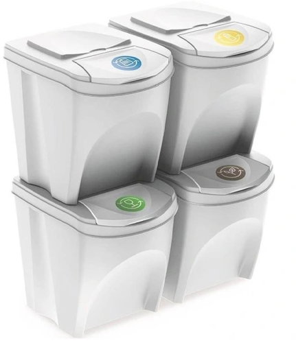PROSPERPLAST Sortibox 4 × 35 l ash - Rubbish Bin - Main image