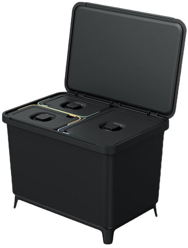 PROSPERPLAST Systema 1 × 23 L + 2 × 10 L schwarz - Mülleimer - Hauptbild