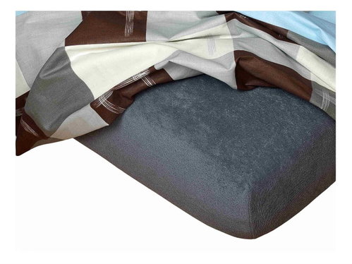 Dadka Terry sheet dark grey 90 × 200 × 20 cm - Bedsheet - Main image