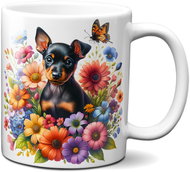 Puppies in flowers No. 3 white - Mug