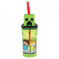 ALUM Plastový kelímek Minecraft 3D s brčkem 360 ml - Drinking Cup