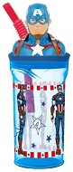 Alum Kelímek s brčkem a 3D figurkou Marvel Avengers Capitan America 360 ml - Drinking Cup