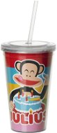Paul Frank hrnek s brčkem červený Bday - Drinking Cup