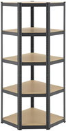 JURKYS Rohový regál 21152, zátěžový, 5 polic, pozinkovaný kov, nosnost 875 kg, 180 × 70 × 40–70 cm - Shelving Unit