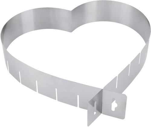 Vergionic 7825 Adjustable heart-shaped cake tin, stainless steel, 15 - 27 cm - Mould - Main image