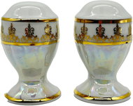 Royal Czech Porcelain Elegant Salt Pepper Dropper - Condiments Tray