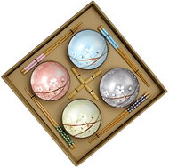 Sortland Set of four bowls with Natori chopsticks in Japanese motif - Bowl Set