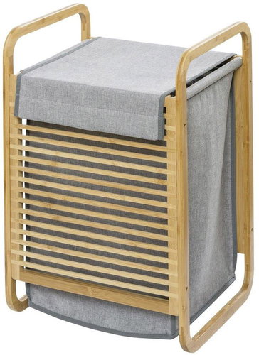Wenko Laundry container with bamboo frame and handle 40 × 60 × 35 cm - Laundry Basket - Main image