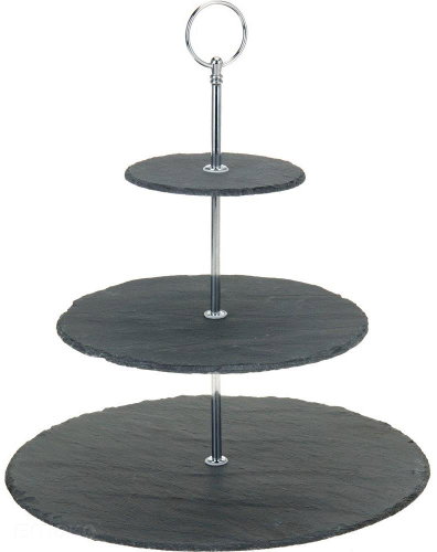 Eh Excellent Houseware Stone plate for cakes and snacks, 3 levels - Tiered Stand - Main image