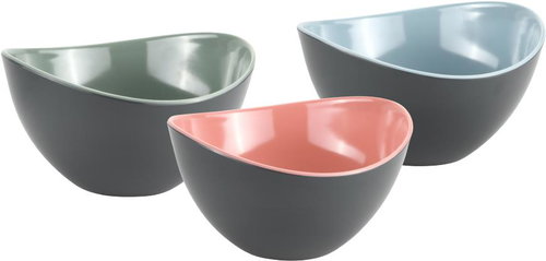 KESPER Set of three fruit and salad bowls, melamine, mixed colours 20 × 12 × 11cm - Small Bowl - Main image