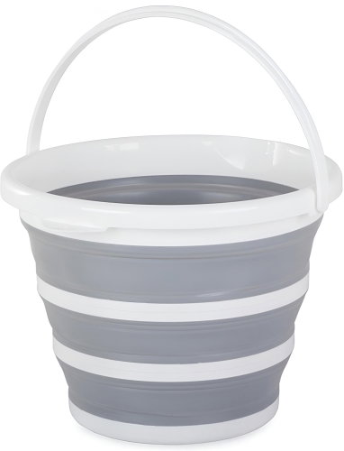 Verk 01546 Foldable silicone bucket 10 l grey and white - Bucket - Main image
