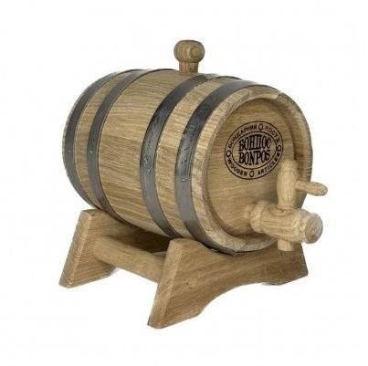 ALLSERVICES Oak wine barrel with stand 1 l - Small wine barrel - Main image