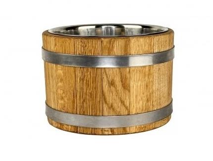 ALLSERVICES Oak wooden bowl with stainless steel insert 3 l - Small Bowl - Main image
