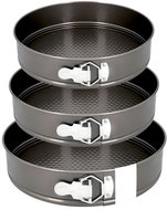 Alum Carbon steel cake moulds with removable bottom, 3pcs - Baking Mould