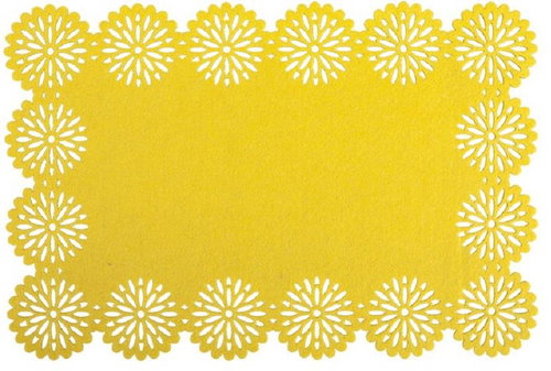 EUROFIRANY Felt placemat Blossom - yellow 30 × 120 - Placemat - Main image