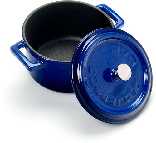 LAVA Metal Cast iron pot, round, blue, capacity 0,35 l, diameter 10 cm - Pot - Main image